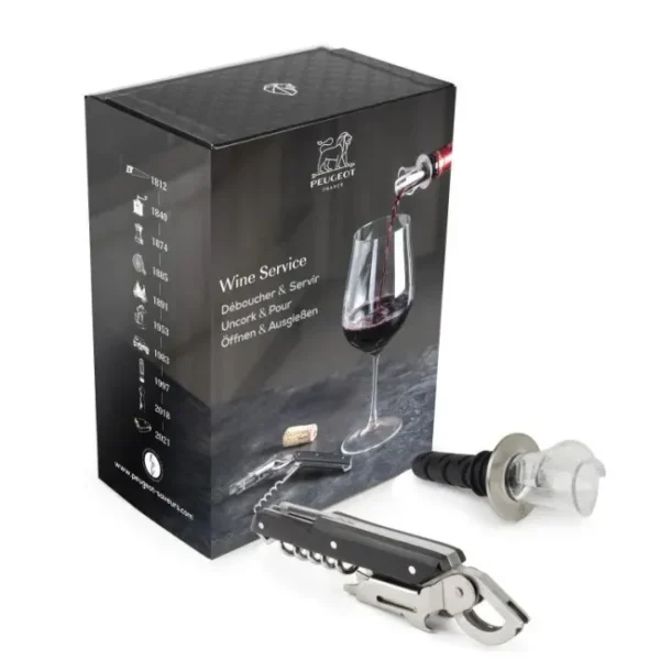 PEUGEOT - Sommelier kurkentrekker en schenktuit Arum in geschenkverpakking PEUGEOT - Sommelier kurkentrekker en schenktuit Arum in geschenkverpakking